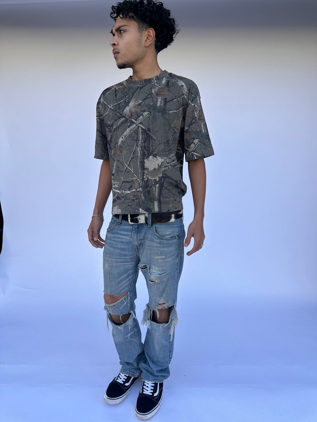 Fur-on Cow Hide Belt