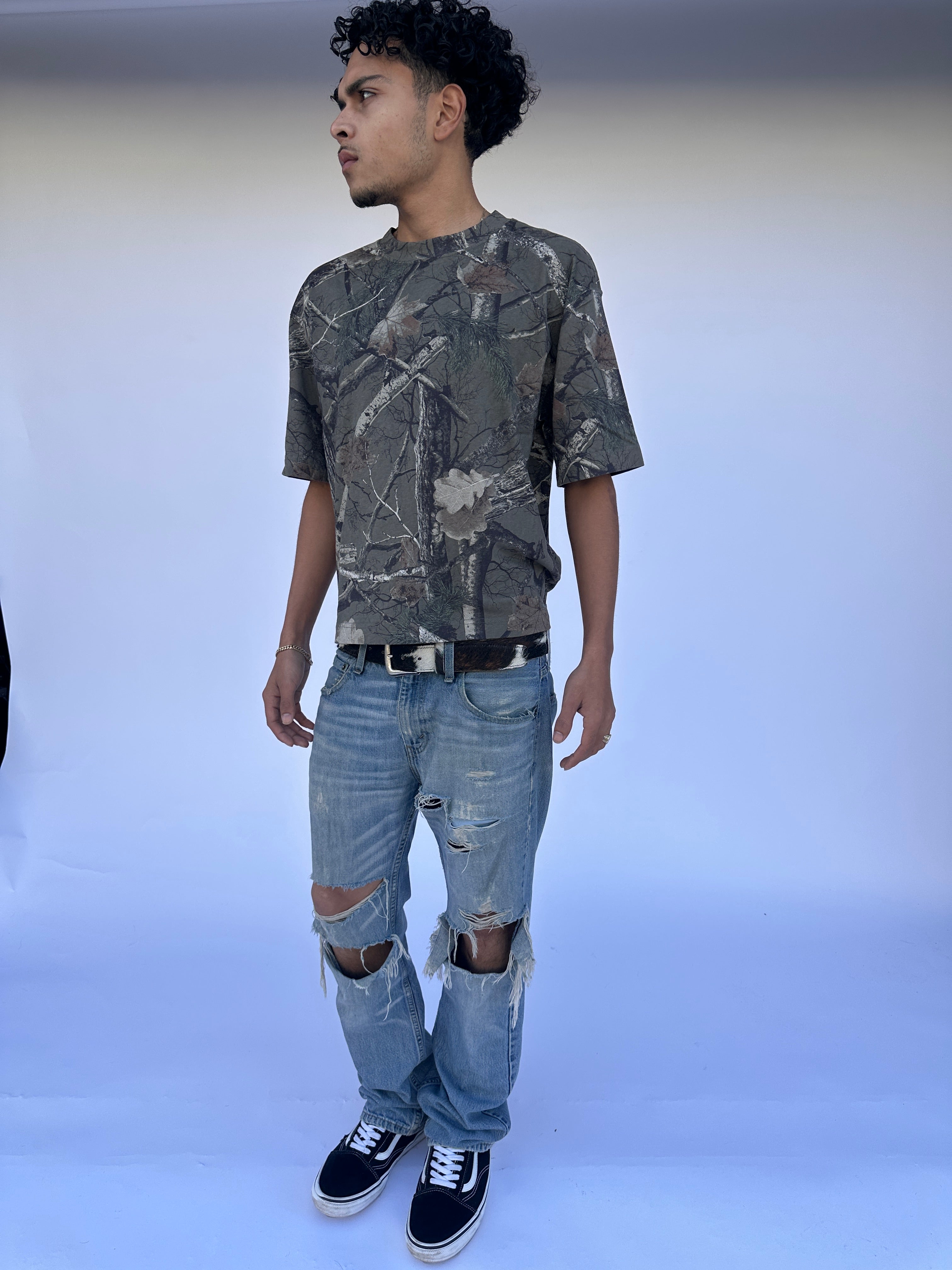 Fur-on Cow Hide Belt