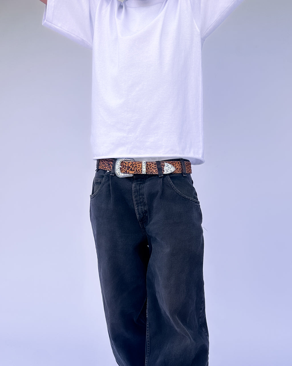 Cheetah Print Cow Hide Belt