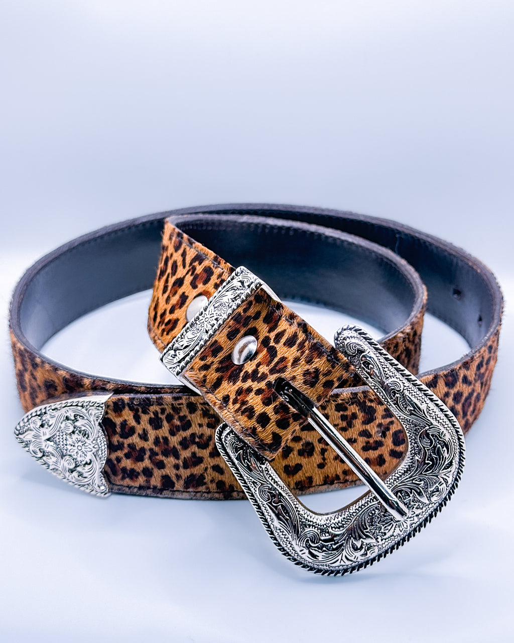 Cheetah Print Cow Hide Belt