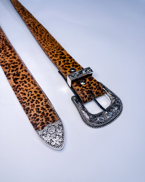 Cheetah Print Cow Hide Belt